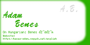 adam benes business card